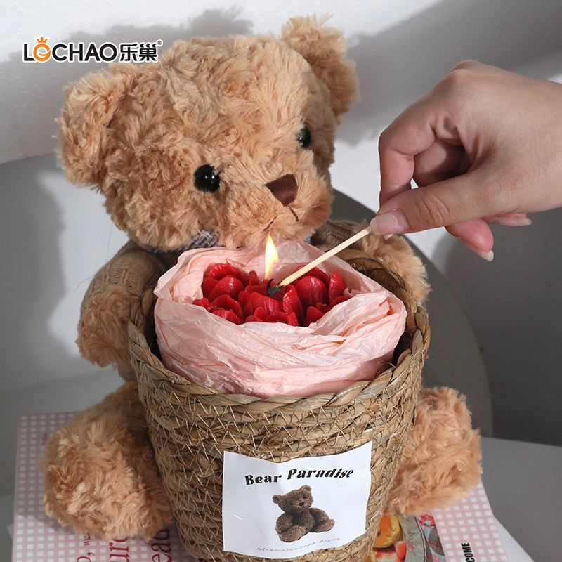 Bouquet De Roses En Forme D'ourson Mignon