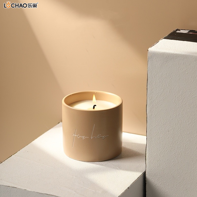 Bougie D'aromathérapie De Style Nordique En Forme De Tasse En Céramique