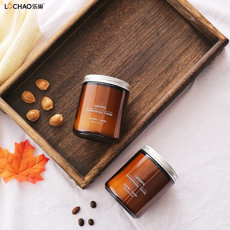 Bougie Parfumée En Verre Avec Couvercle En Aluminium