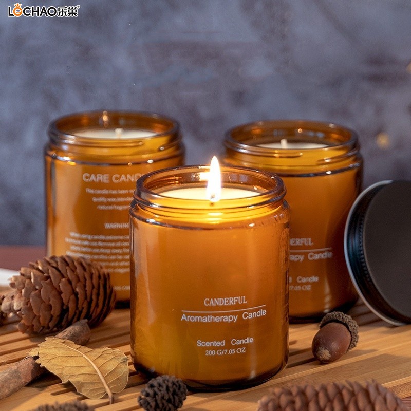 Bougie Parfumée En Verre Avec Couvercle En Aluminium